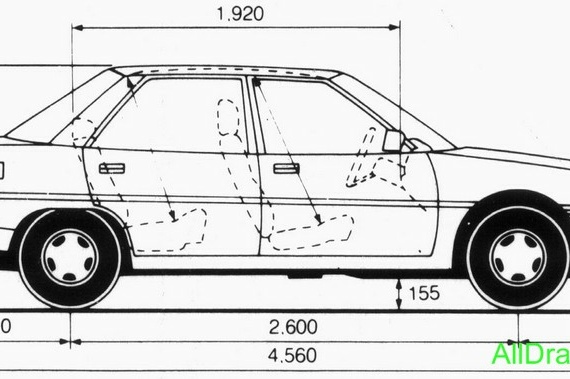Mitsubishi Galant (1985) (Мицубиси Галант (1985)) - чертежи (рисунки) автомобиля